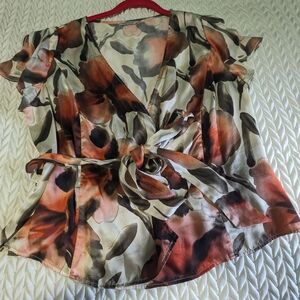 Silk Sintesis wrap around blouse.EUC
